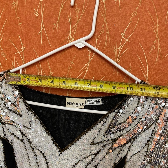 Vintage 1980s Showmax Sequined Cap Shawl - Picture 5 of 8